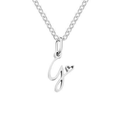 Alphabet Letter Stainless Steel Necklace