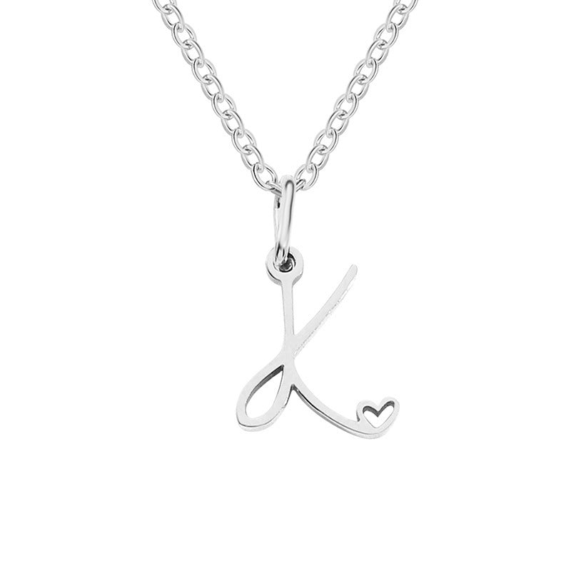 Alphabet Letter Stainless Steel Necklace