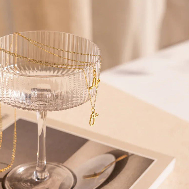 Alphabet Letter Stainless Steel Necklace