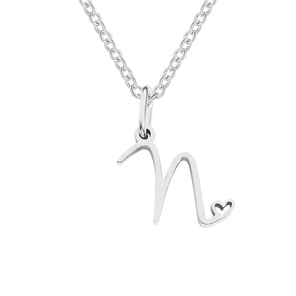 Alphabet Letter Stainless Steel Necklace