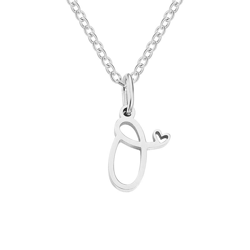 Alphabet Letter Stainless Steel Necklace