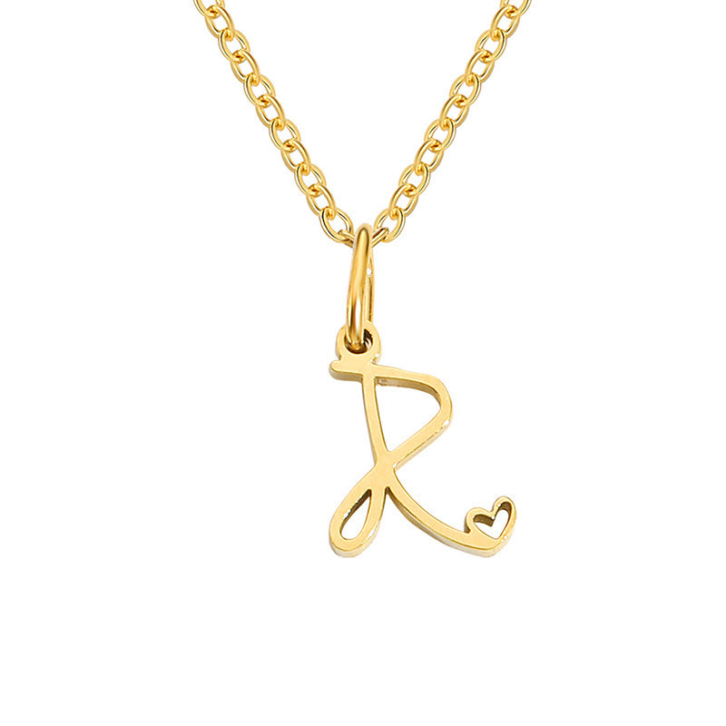 Alphabet Letter Stainless Steel Necklace