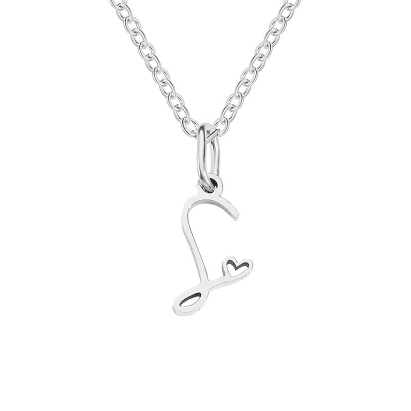 Alphabet Letter Stainless Steel Necklace
