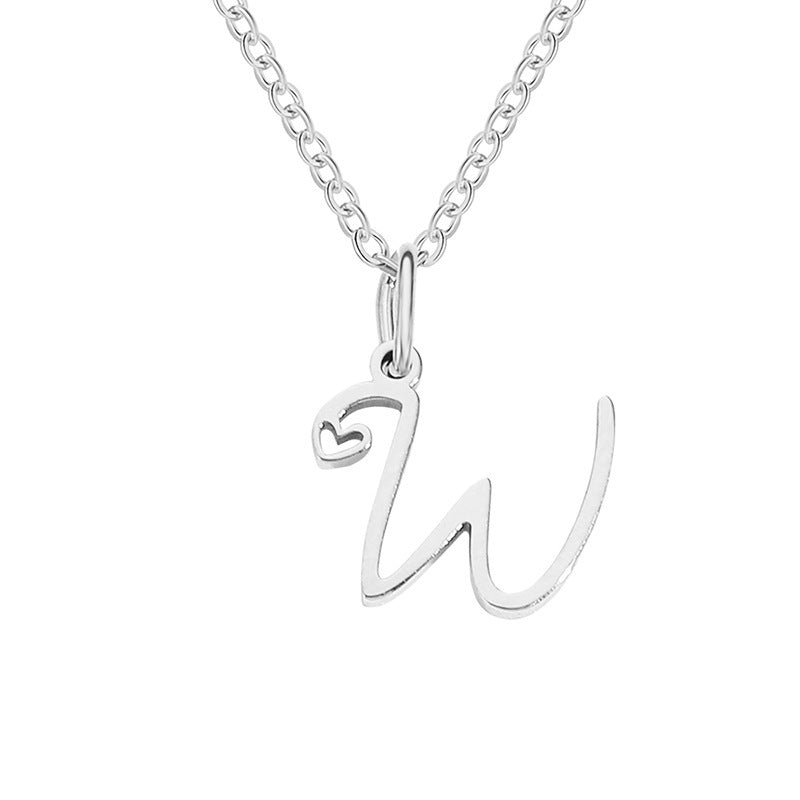 Alphabet Letter Stainless Steel Necklace