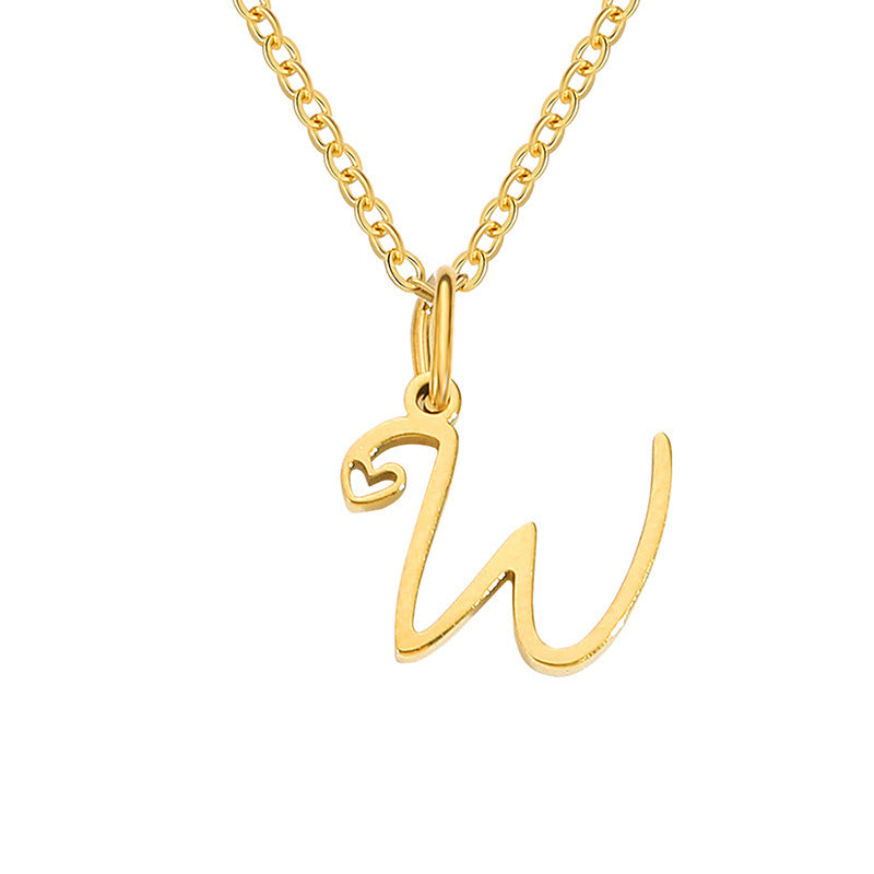 Alphabet Letter Stainless Steel Necklace