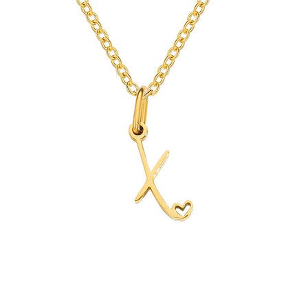 Alphabet Letter Stainless Steel Necklace