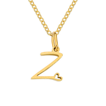 Alphabet Letter Stainless Steel Necklace