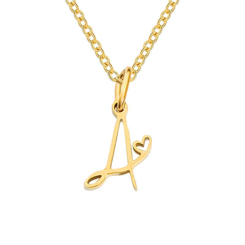 Alphabet Letter Stainless Steel Necklace