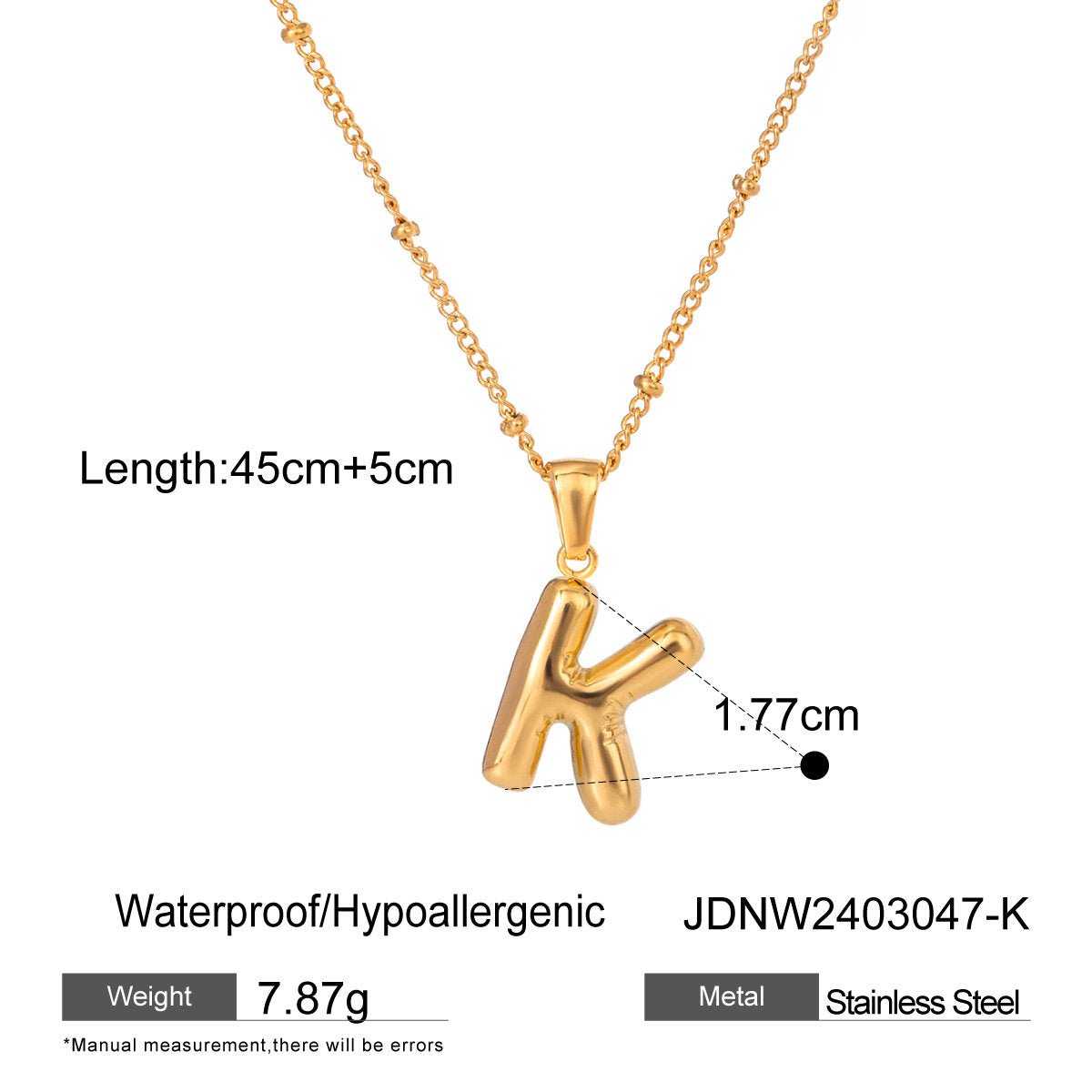 Alphabet Necklace Pendant