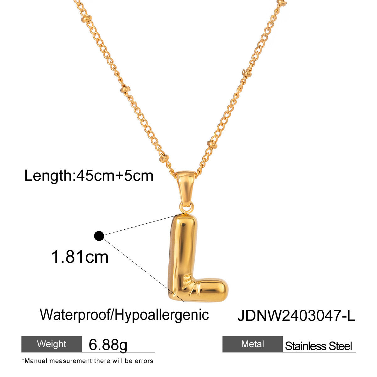 Alphabet Necklace Pendant