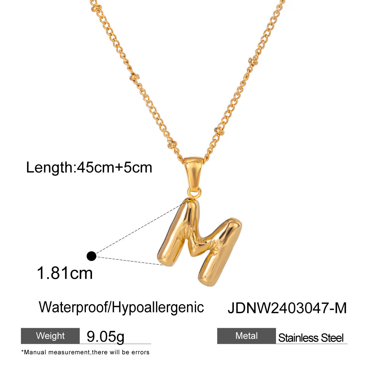 Alphabet Necklace Pendant