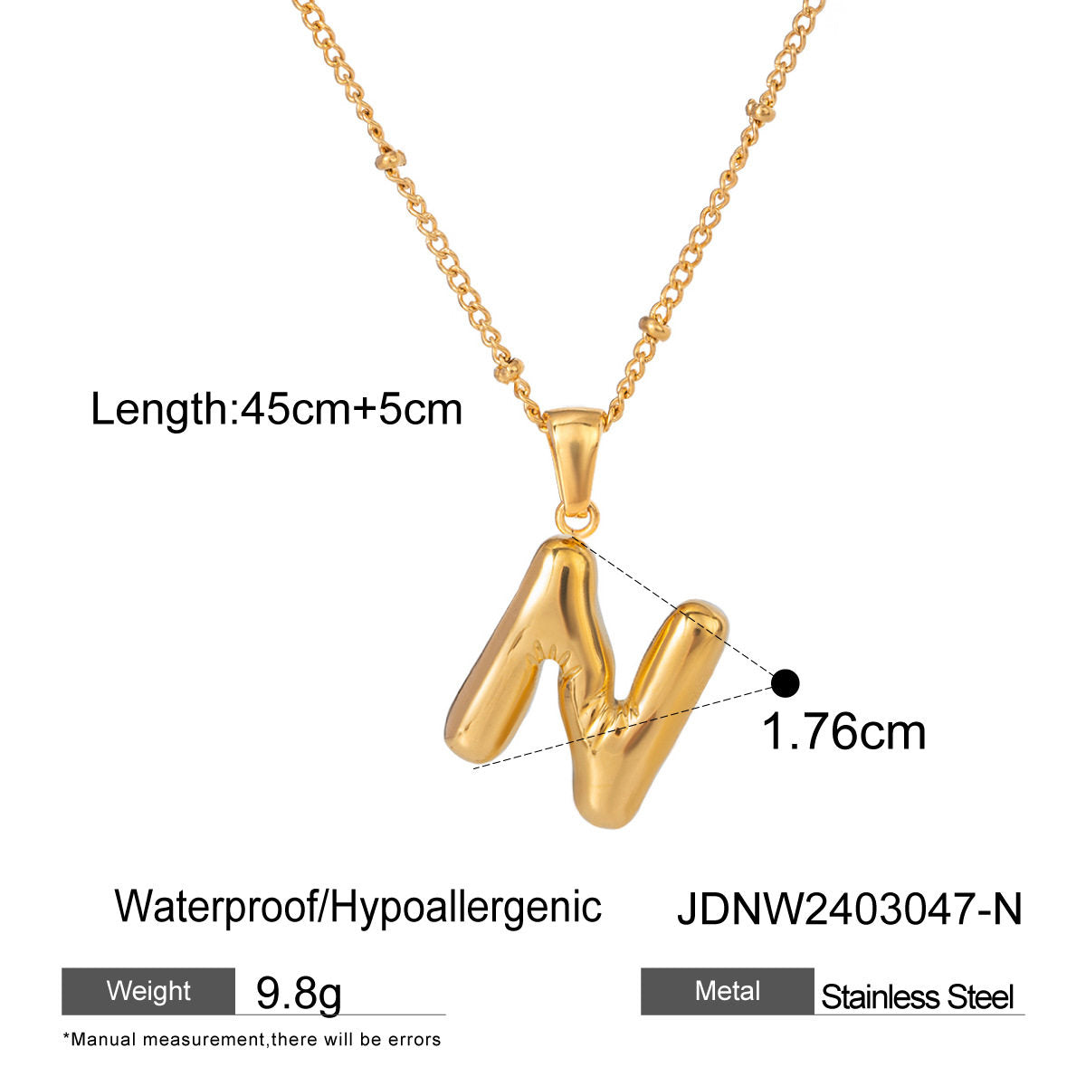 Alphabet Necklace Pendant