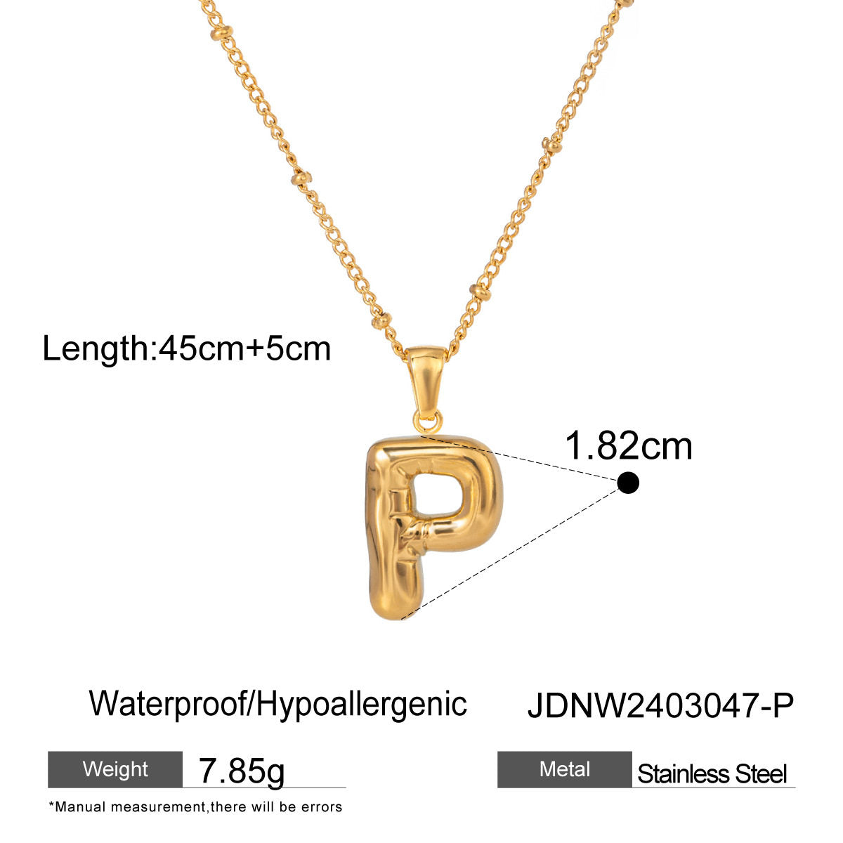 Alphabet Necklace Pendant
