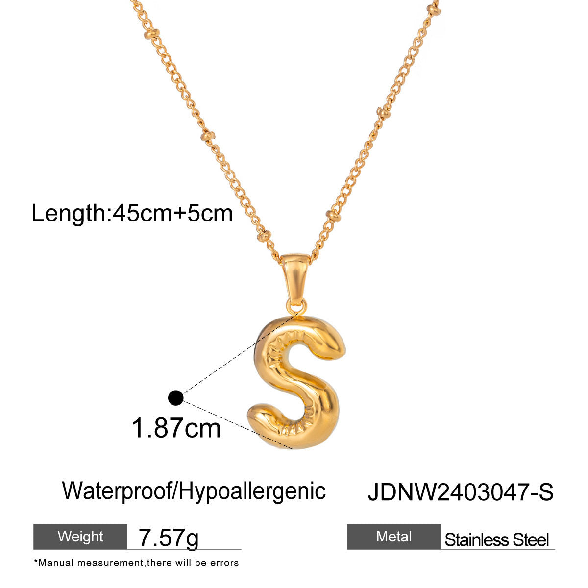 Alphabet Necklace Pendant