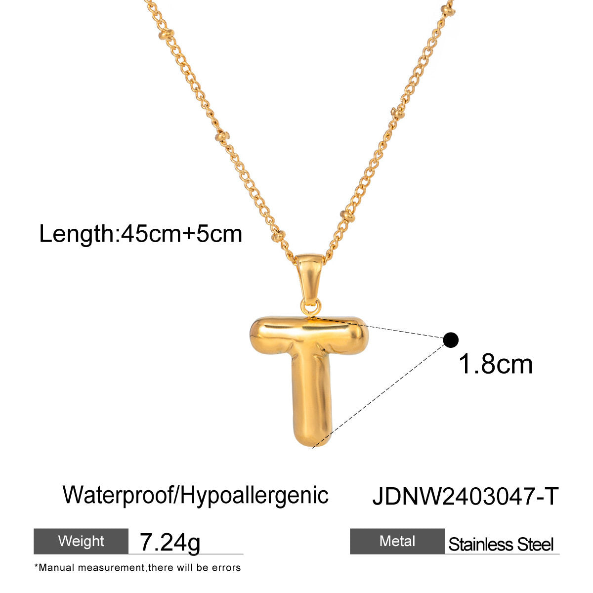 Alphabet Necklace Pendant