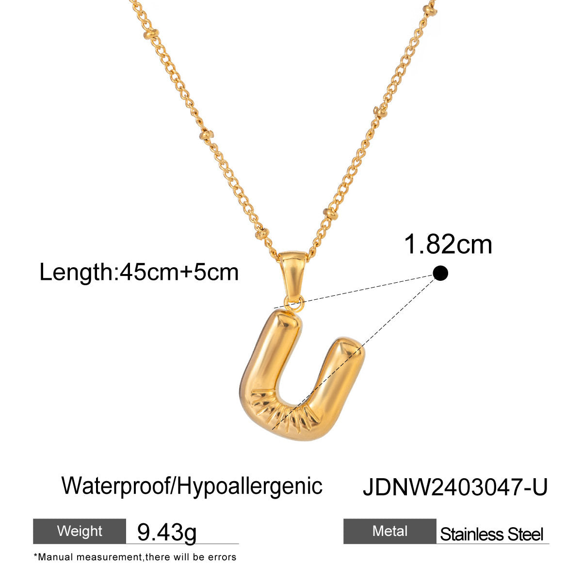 Alphabet Necklace Pendant