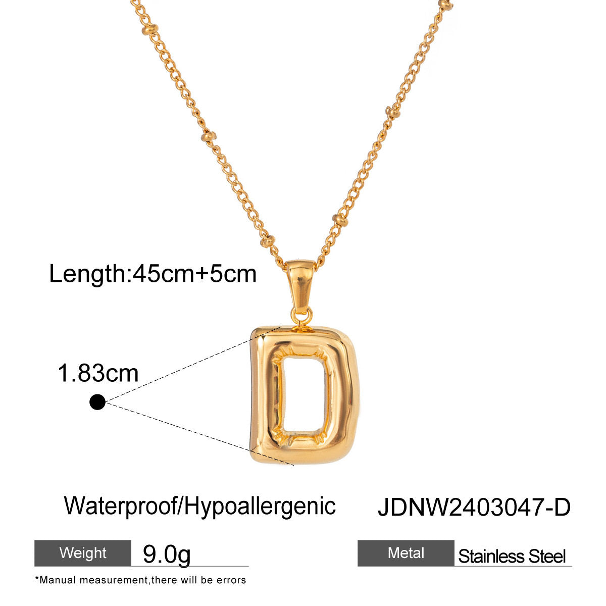 Alphabet Necklace Pendant