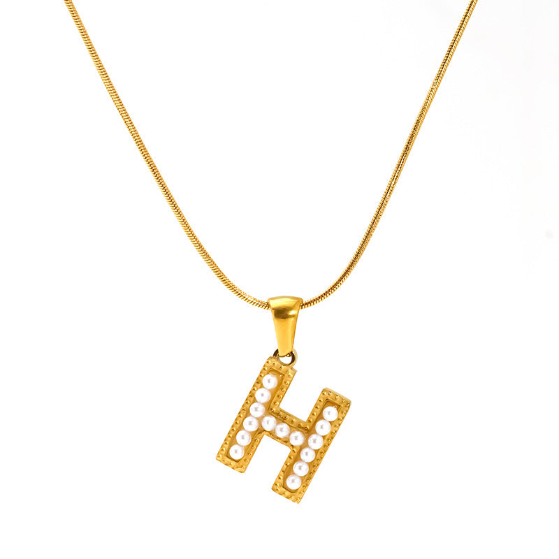 Alphabet Pearl Necklace