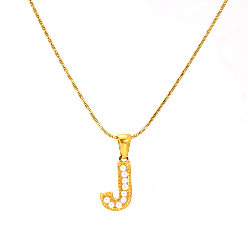 Alphabet Pearl Necklace