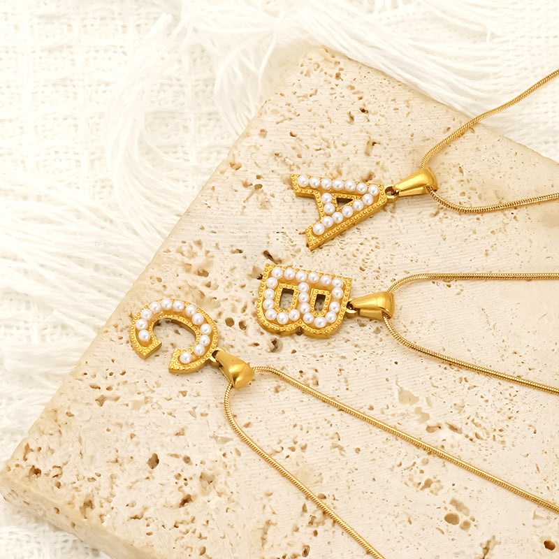 Alphabet Pearl Necklace