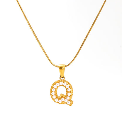 Alphabet Pearl Necklace