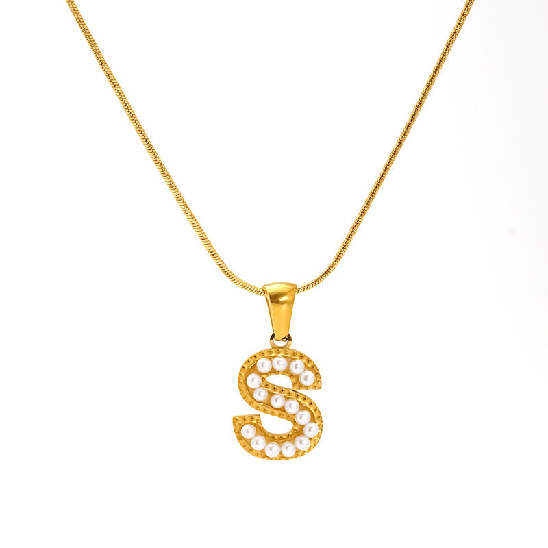 Alphabet Pearl Necklace