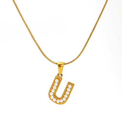 Alphabet Pearl Necklace