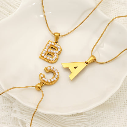 Alphabet Pearl Necklace