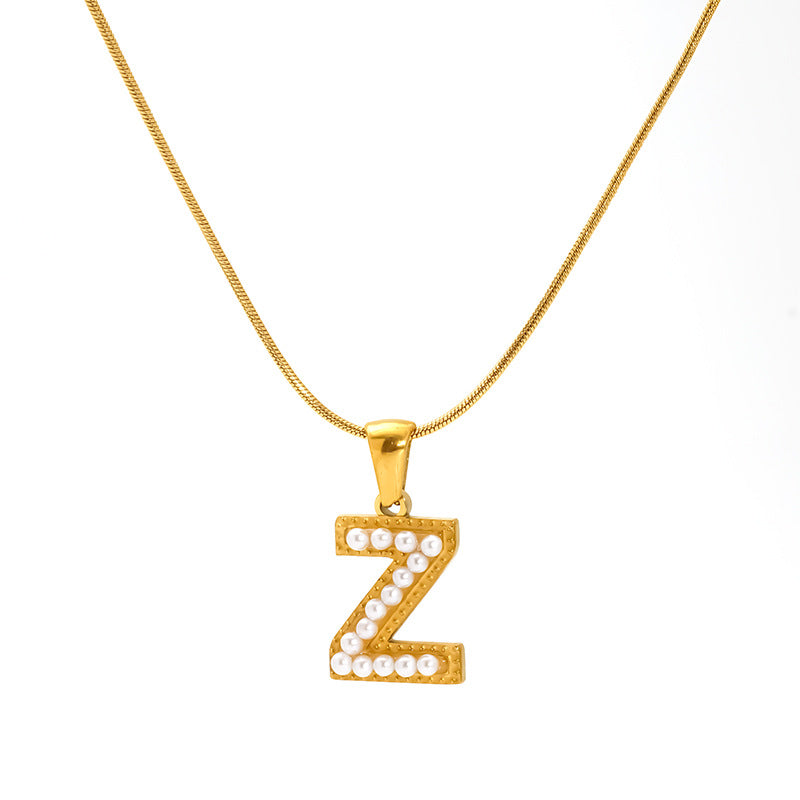 Alphabet Pearl Necklace