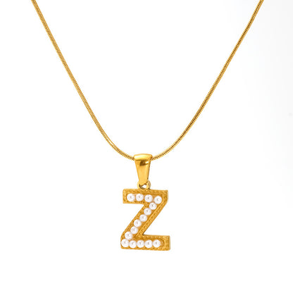 Alphabet Pearl Necklace