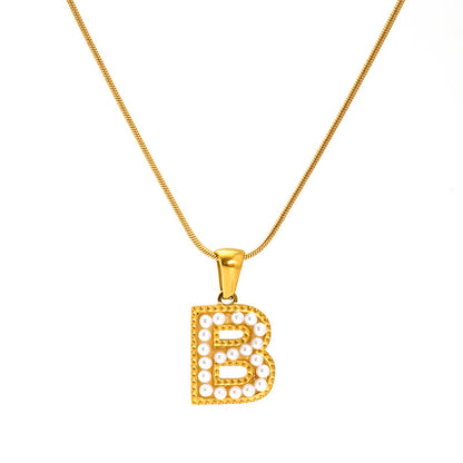 Alphabet Pearl Necklace