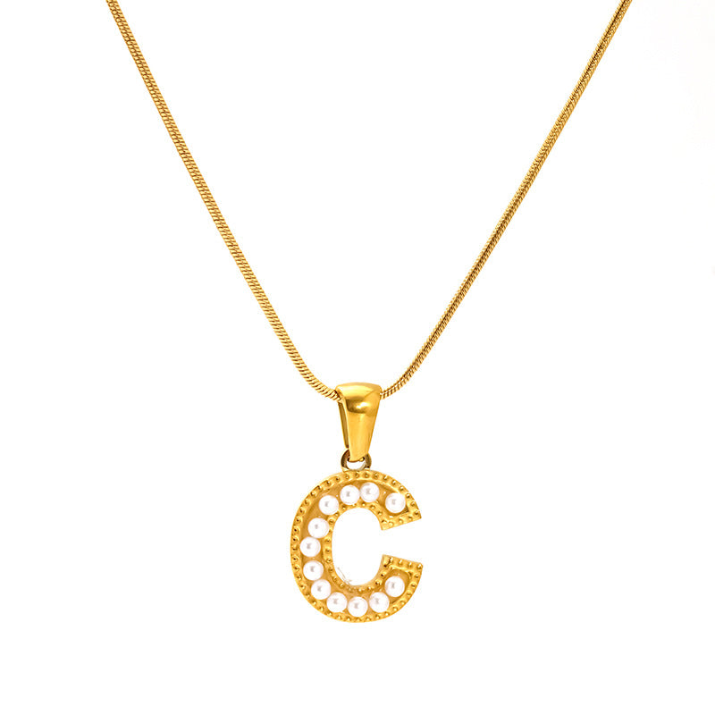 Alphabet Pearl Necklace