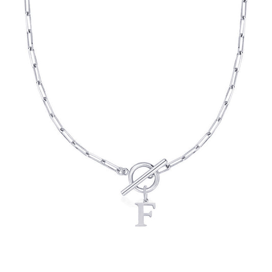 Alphabet Pendant Necklace with OT Buckle