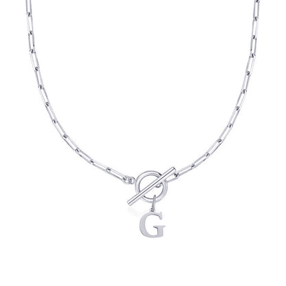 Alphabet Pendant Necklace with OT Buckle