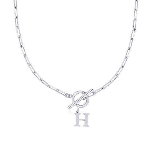 Alphabet Pendant Necklace with OT Buckle