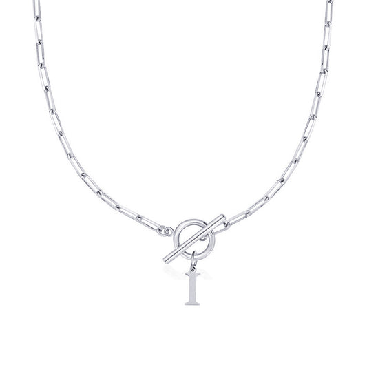 Alphabet Pendant Necklace with OT Buckle