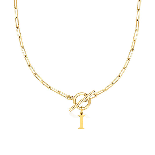 Alphabet Pendant Necklace with OT Buckle