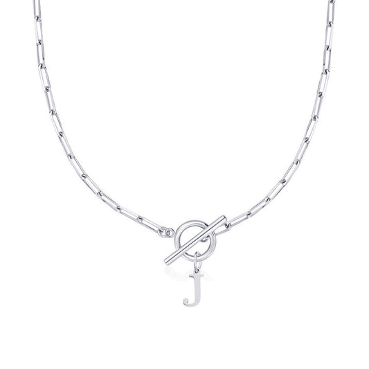 Alphabet Pendant Necklace with OT Buckle
