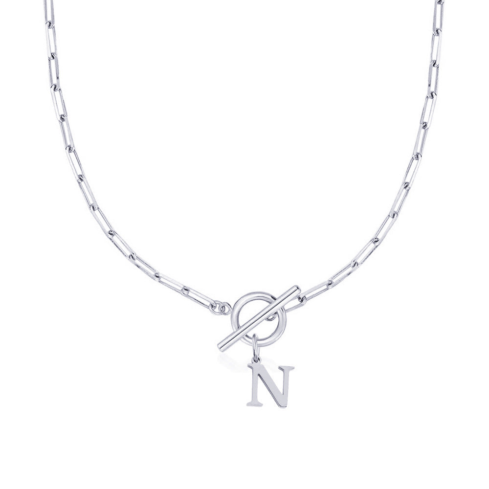 Alphabet Pendant Necklace with OT Buckle