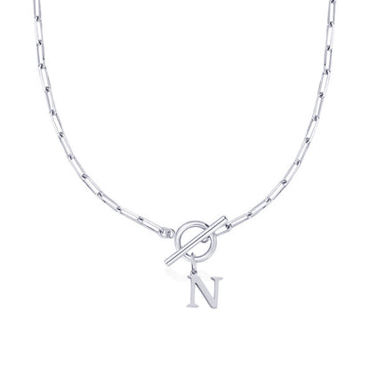 Alphabet Pendant Necklace with OT Buckle