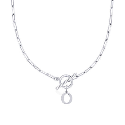 Alphabet Pendant Necklace with OT Buckle