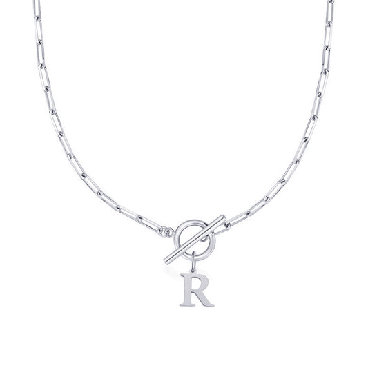 Alphabet Pendant Necklace with OT Buckle