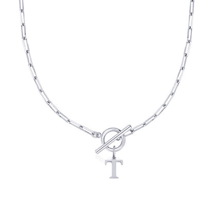 Alphabet Pendant Necklace with OT Buckle