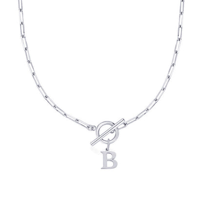 Alphabet Pendant Necklace with OT Buckle