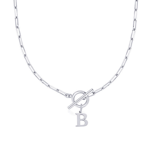 Alphabet Pendant Necklace with OT Buckle