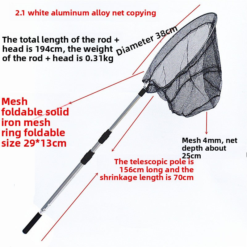 Aluminum alloy folding three-section fishing net