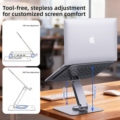 Aluminum Alloy Laptop Stand with Docking Station