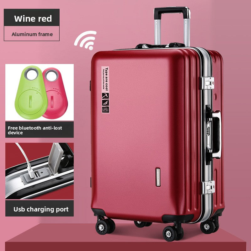 Aluminum Frame Travel Suitcase with USB Charging Port