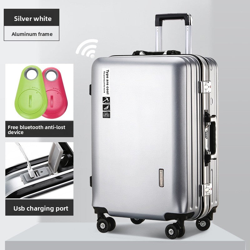 Aluminum Frame Travel Suitcase with USB Charging Port