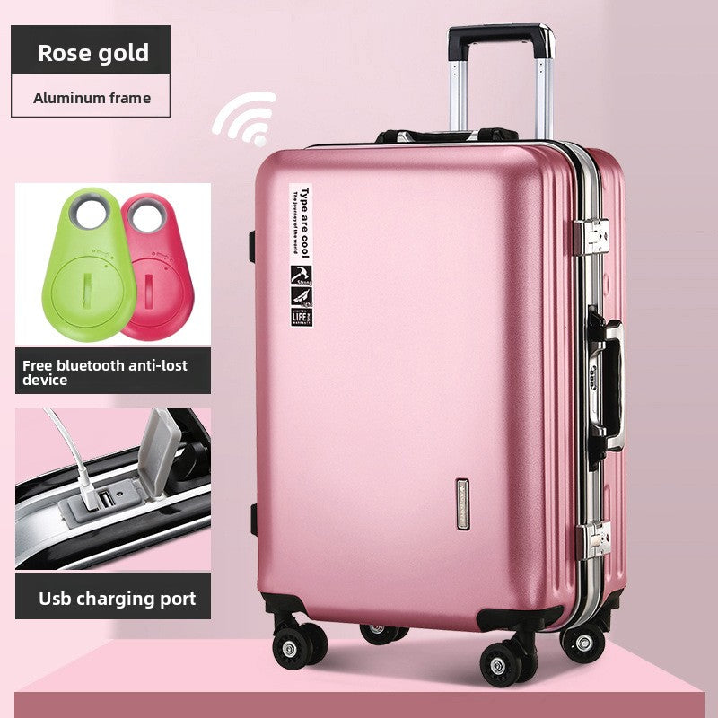 Aluminum Frame Travel Suitcase with USB Charging Port